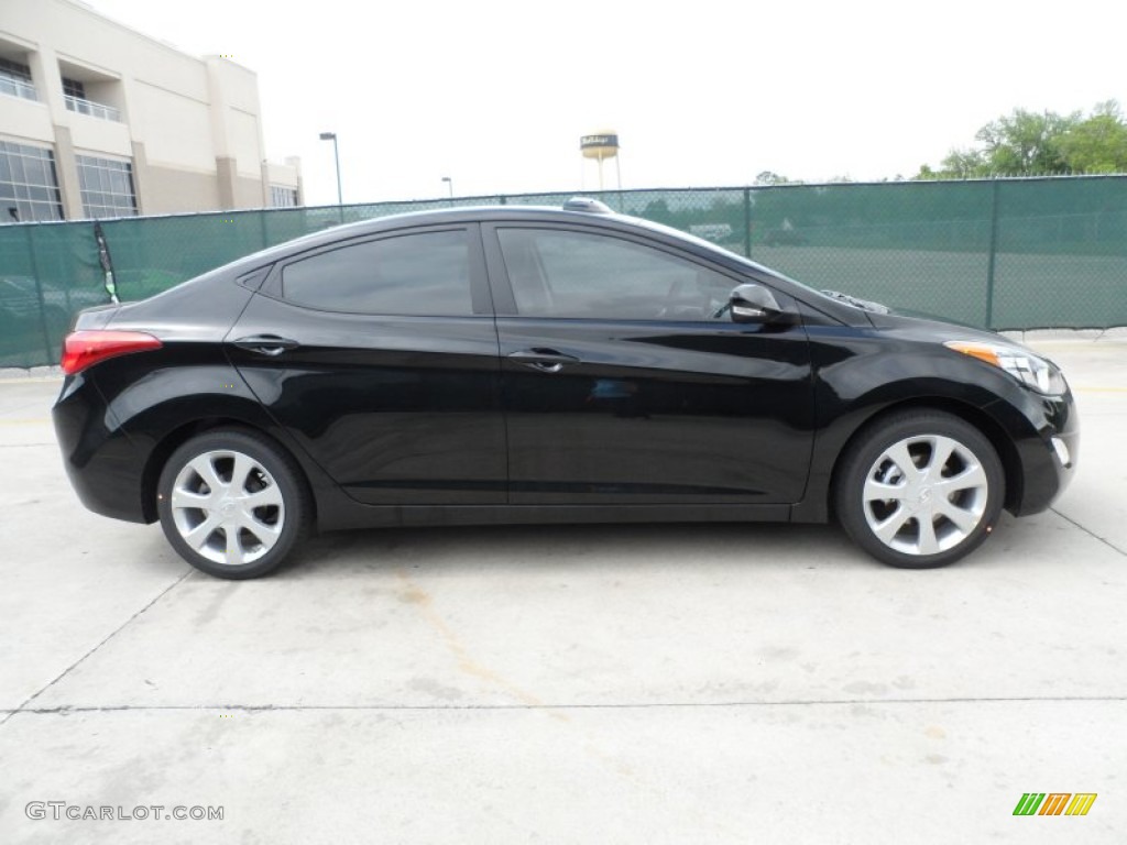 2012 Elantra Limited - Black Noir Pearl / Black photo #2
