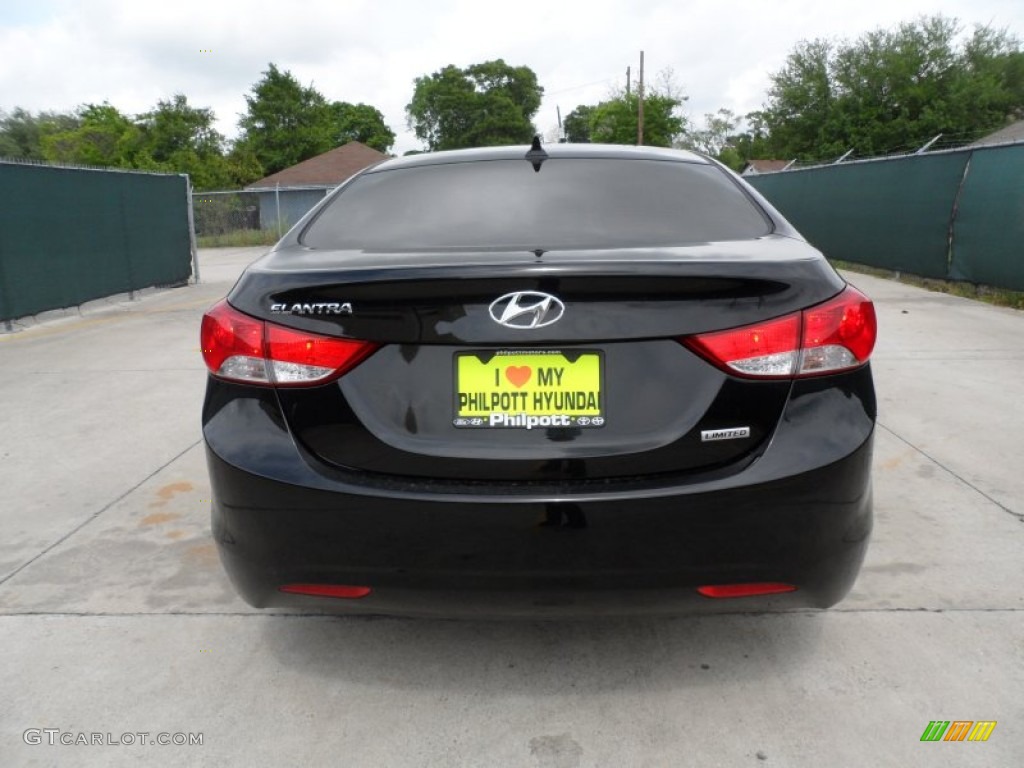 2012 Elantra Limited - Black Noir Pearl / Black photo #4