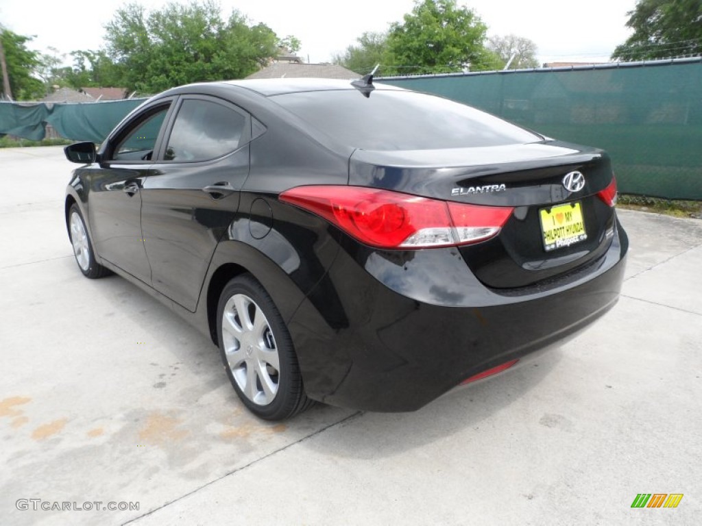 2012 Elantra Limited - Black Noir Pearl / Black photo #5