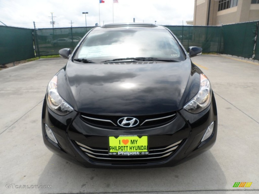 2012 Elantra Limited - Black Noir Pearl / Black photo #8