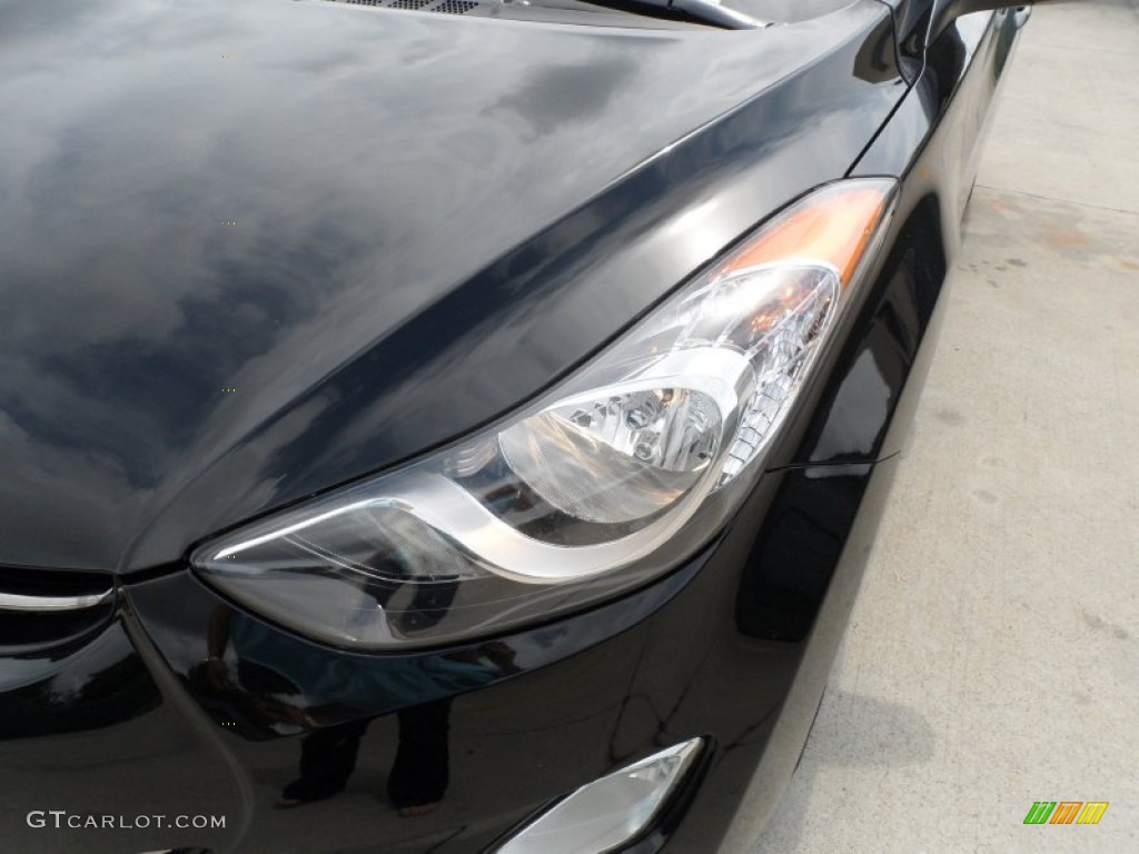 2012 Elantra Limited - Black Noir Pearl / Black photo #9