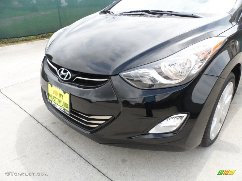 2012 Elantra Limited - Black Noir Pearl / Black photo #10