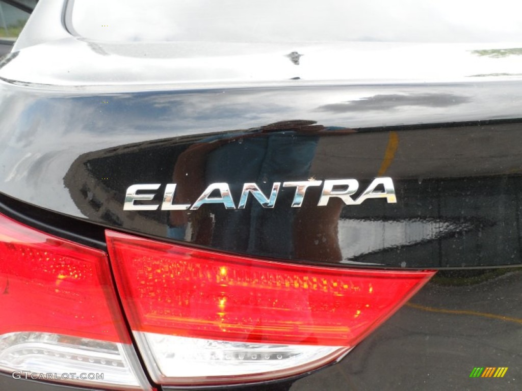 2012 Elantra Limited - Black Noir Pearl / Black photo #15
