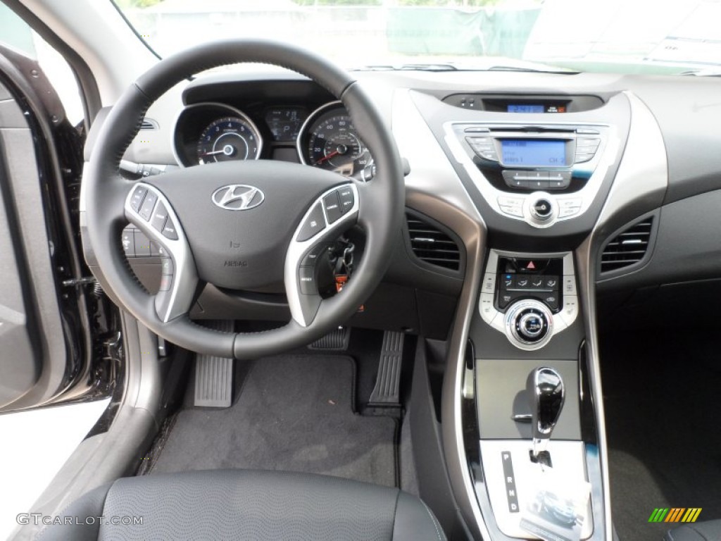 2012 Elantra Limited - Black Noir Pearl / Black photo #27