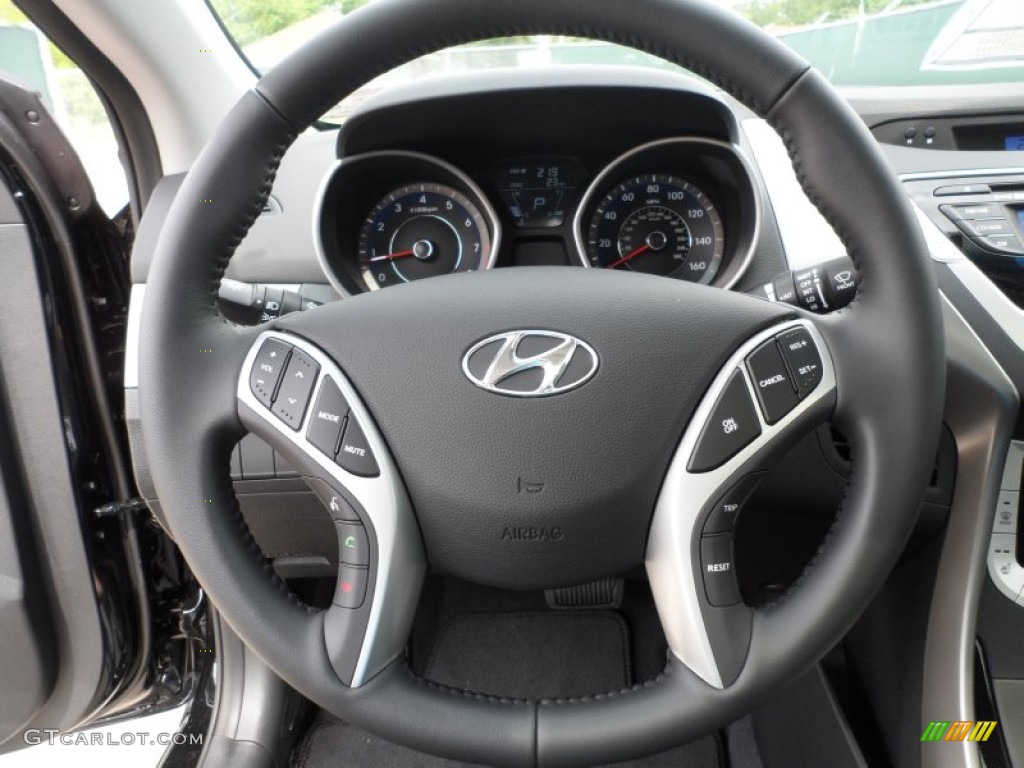 2012 Elantra Limited - Black Noir Pearl / Black photo #32