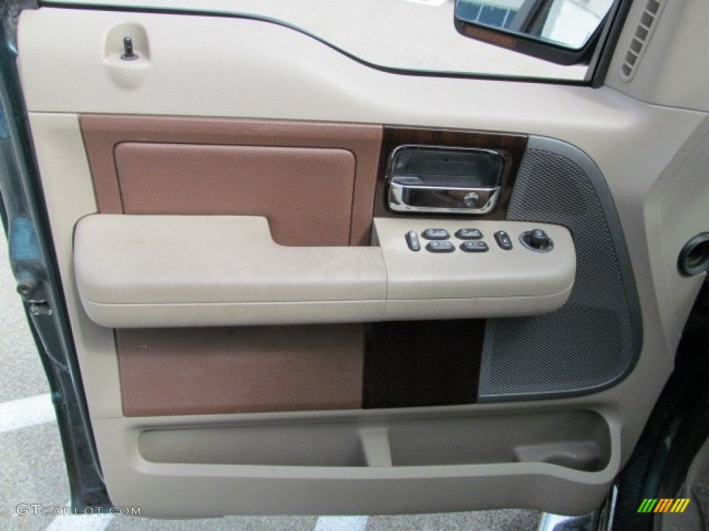 2008 Ford F150 King Ranch SuperCrew 4x4 Tan/Castaño Leather Door Panel Photo #63142774