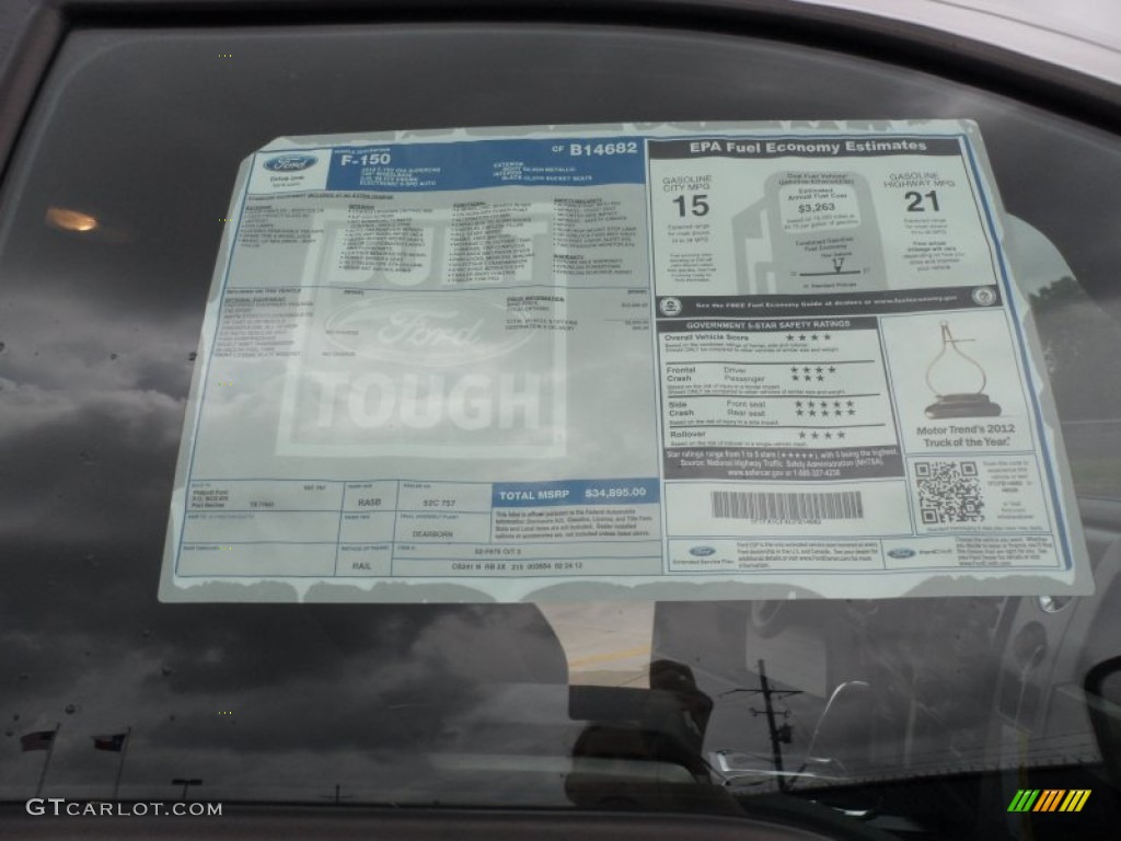 2012 Ford F150 FX2 SuperCab Window Sticker Photos