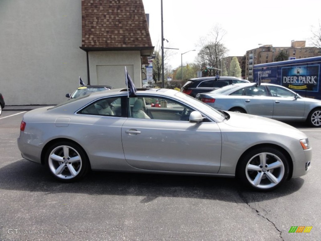 2009 A5 3.2 quattro Coupe - Sahara Silver Metallic / Linen Beige photo #8