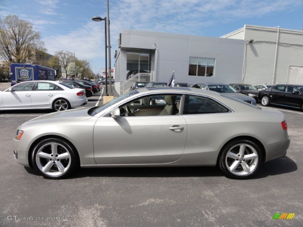 2009 A5 3.2 quattro Coupe - Sahara Silver Metallic / Linen Beige photo #12