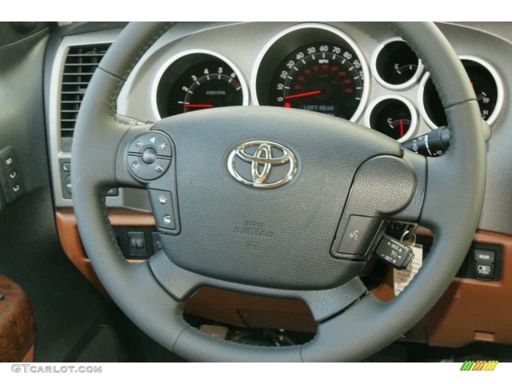 2012 Toyota Tundra Limited Double Cab 4x4 Red Rock Steering Wheel Photo #63148278