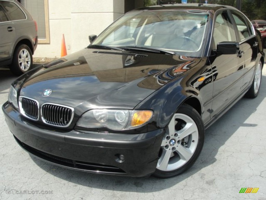 2004 3 Series 330i Sedan - Black Sapphire Metallic / Sand photo #3