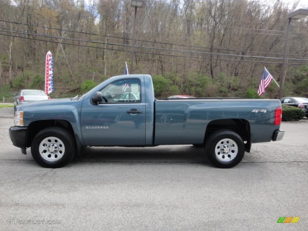 2010 Silverado 1500 Regular Cab 4x4 - Blue Granite Metallic / Dark Titanium photo #5