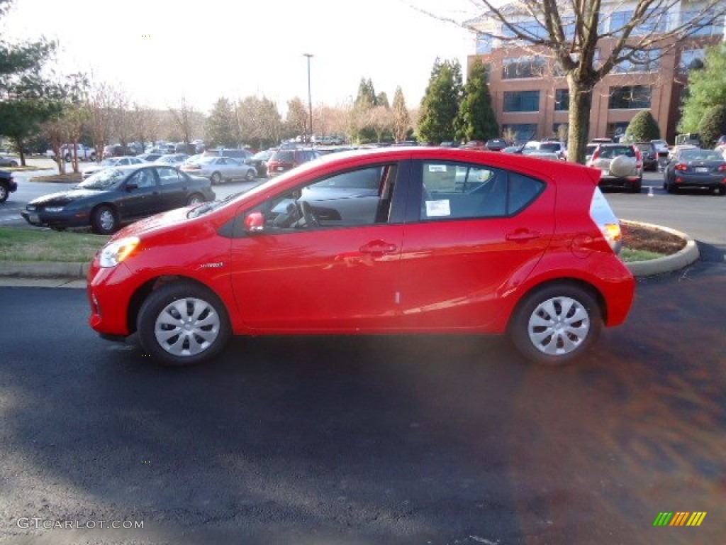2012 Prius c Hybrid Two - Absolutely Red / Light Blue Gray/Black photo #4