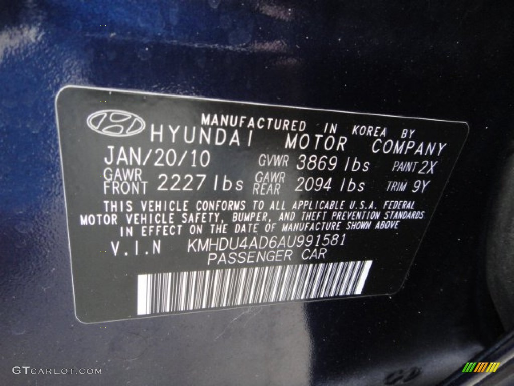 2010 Elantra GLS - Regatta Blue / Gray photo #24