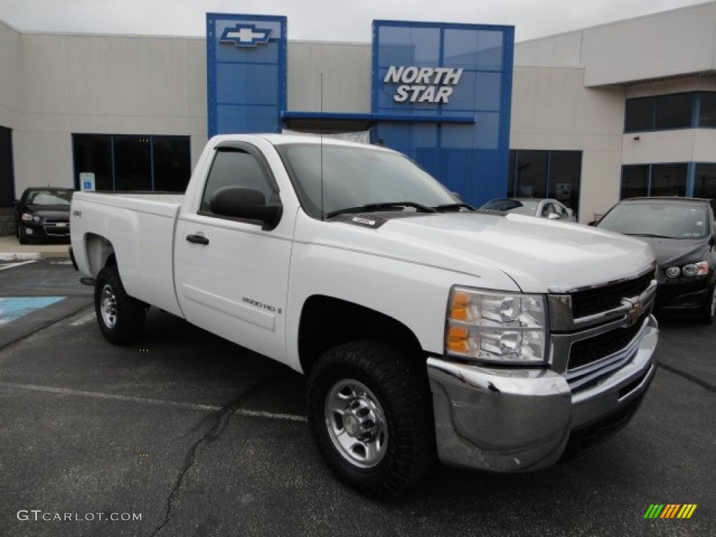 2007 Silverado 2500HD LT Regular Cab 4x4 - Summit White / Ebony photo #1