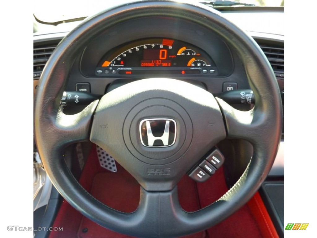2005 Honda S2000 Roadster Red/Black Steering Wheel Photo #63160803