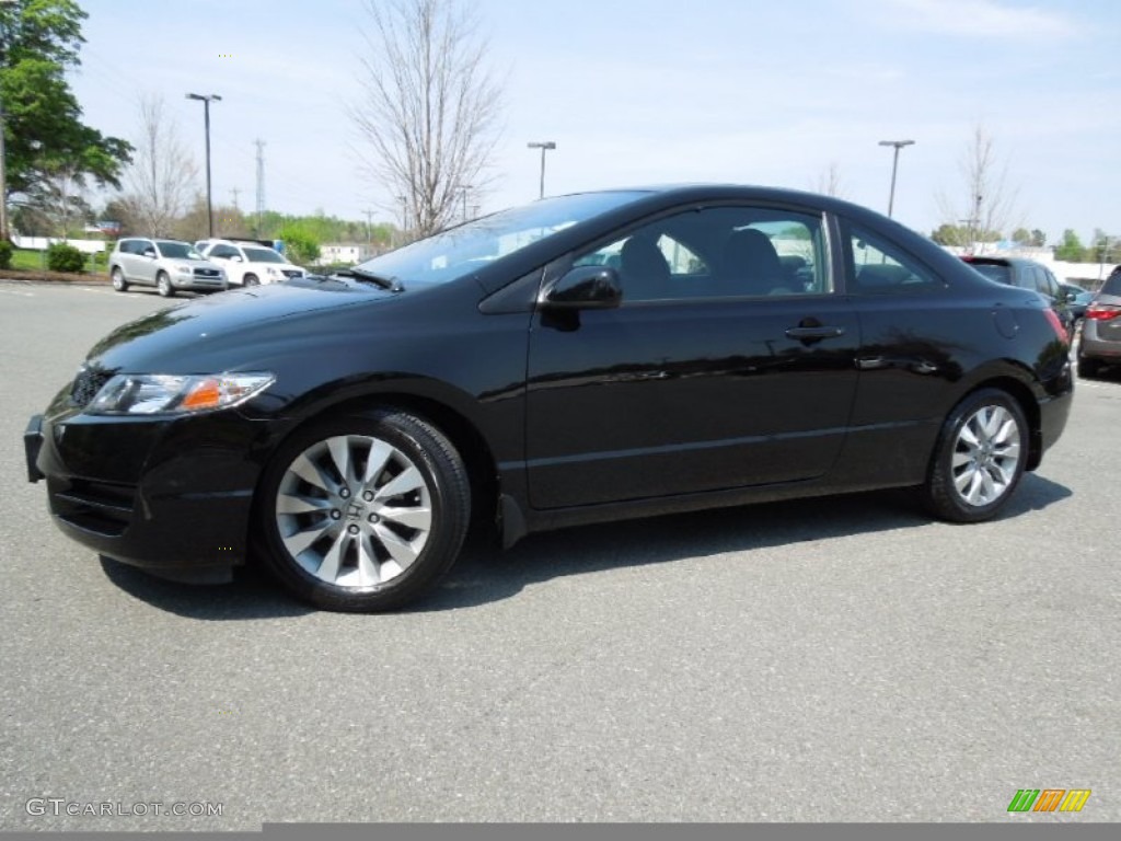 2010 Civic EX Coupe - Crystal Black Pearl / Black photo #1