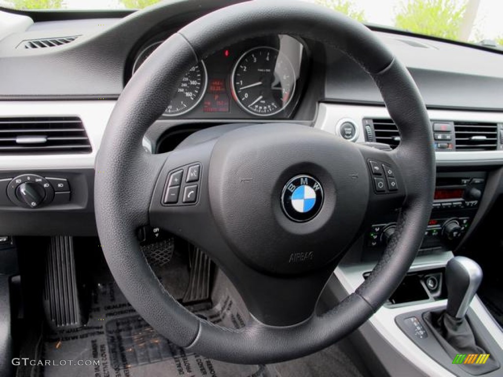 2006 BMW 3 Series 330i Sedan Black Steering Wheel Photo #63171661