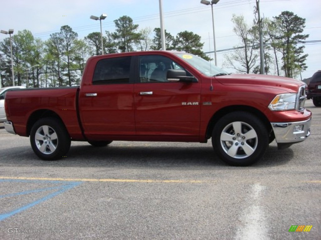 2010 Ram 1500 Big Horn Crew Cab - Inferno Red Crystal Pearl / Dark Slate/Medium Graystone photo #6