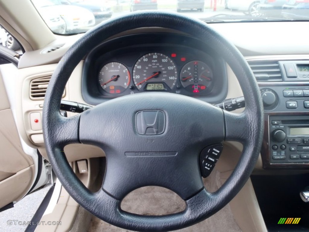 2002 Honda Accord SE Coupe Ivory Steering Wheel Photo #63174256