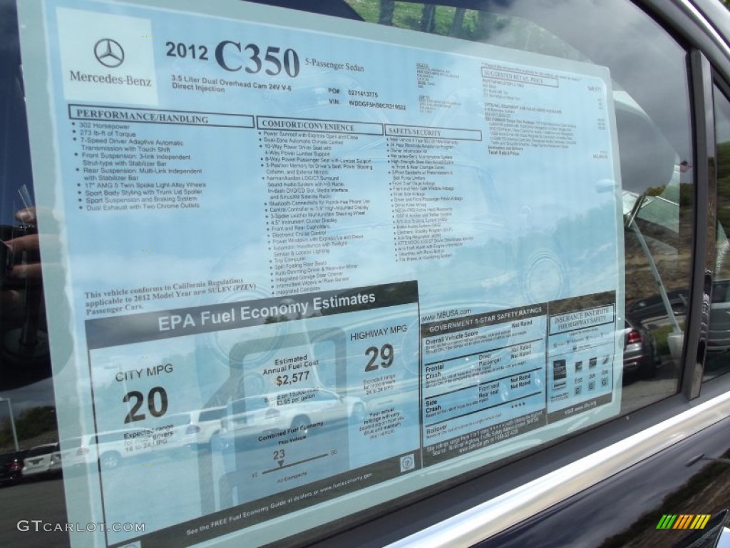2012 Mercedes-Benz C 350 Sport Window Sticker Photo #63177751
