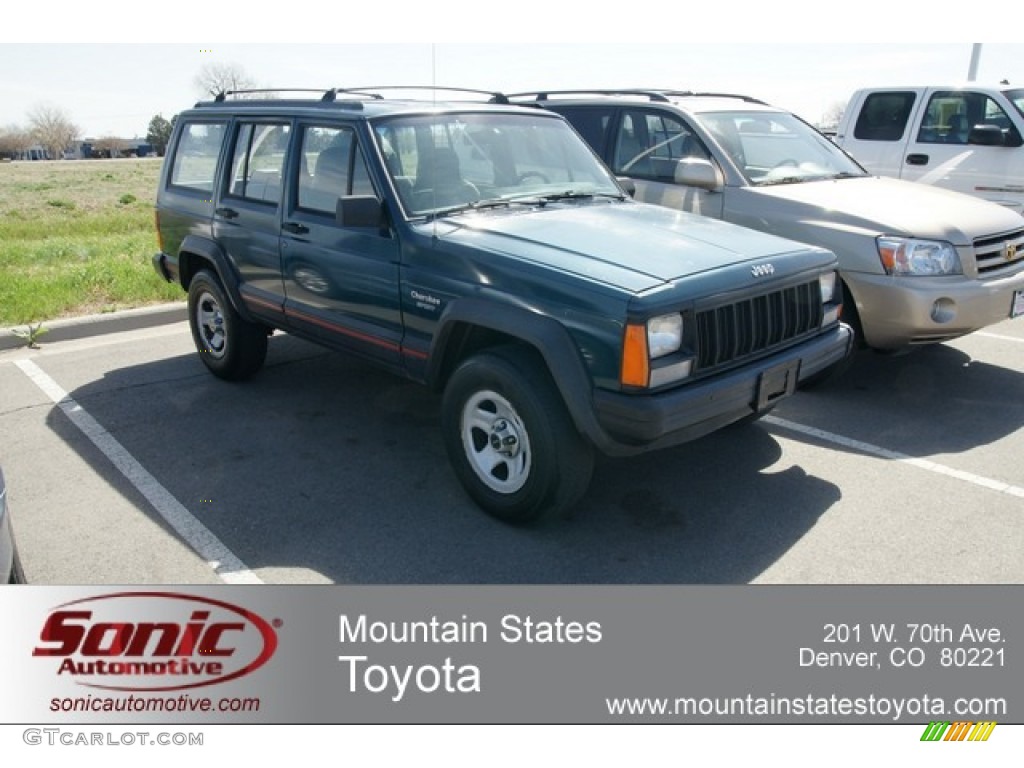 1996 Cherokee Sport 4WD - Bright Jade Green / Gray photo #1