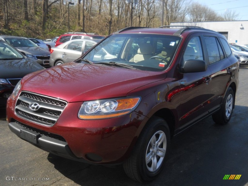 2009 Santa Fe GLS 4WD - Dark Cherry / Beige photo #1