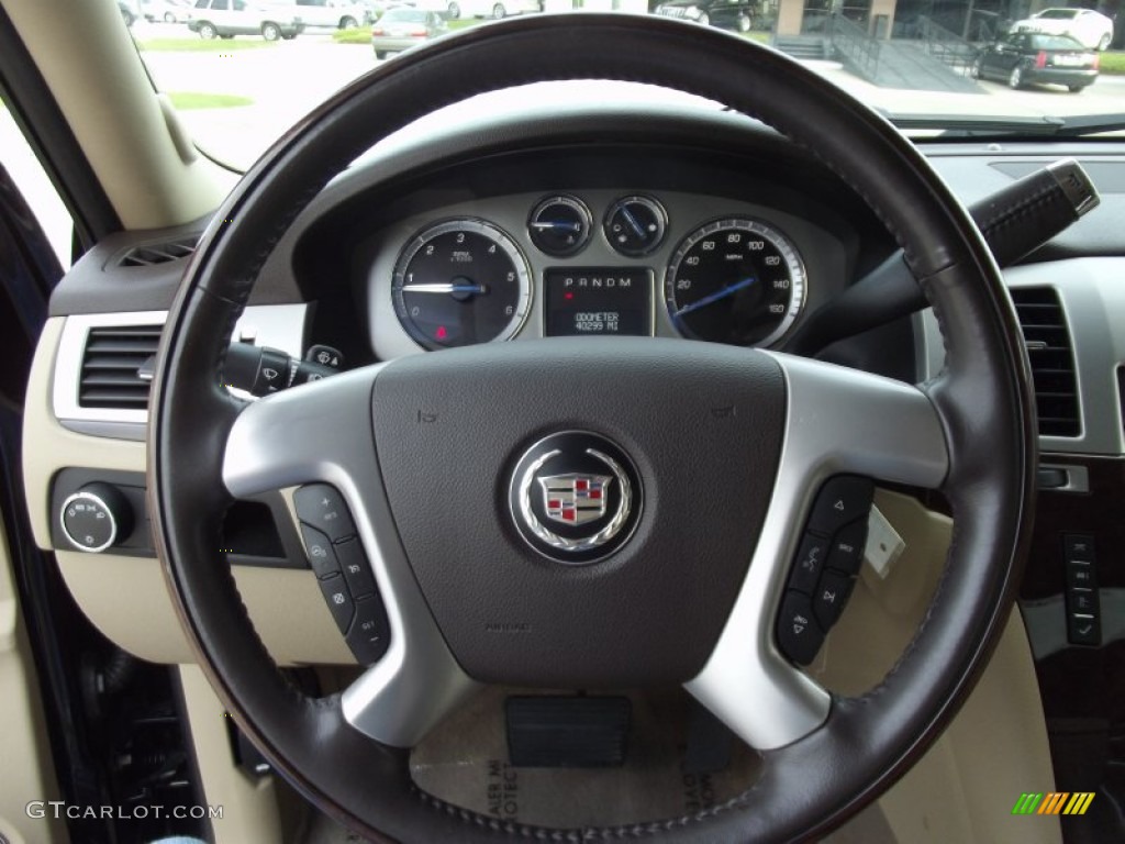 2009 Cadillac Escalade EXT AWD Cocoa/Cashmere Steering Wheel Photo #63185463