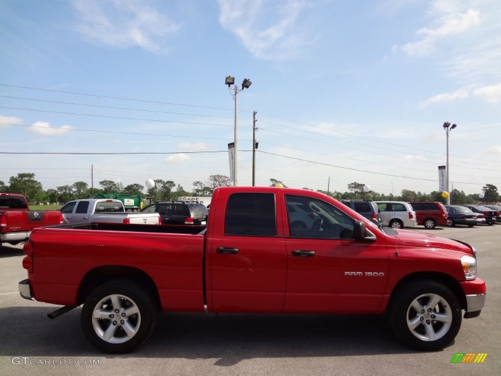 2007 Ram 1500 SLT Quad Cab - Flame Red / Medium Slate Gray photo #9