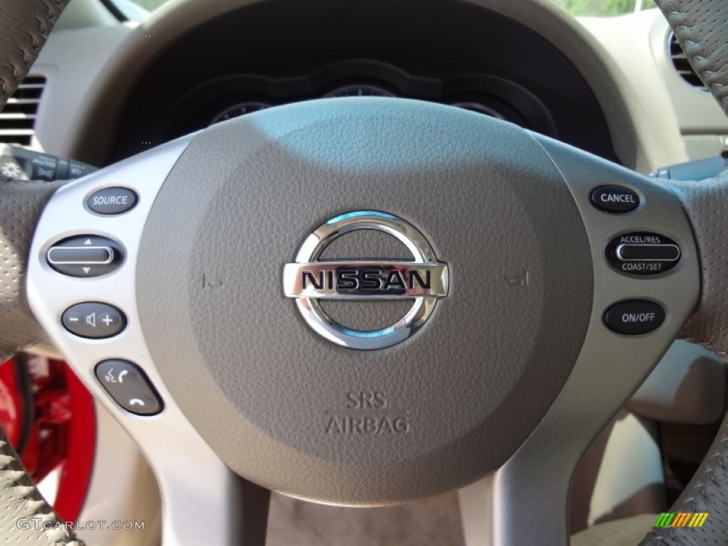 2012 Nissan Altima 3.5 SR Coupe Blonde Steering Wheel Photo #63196465