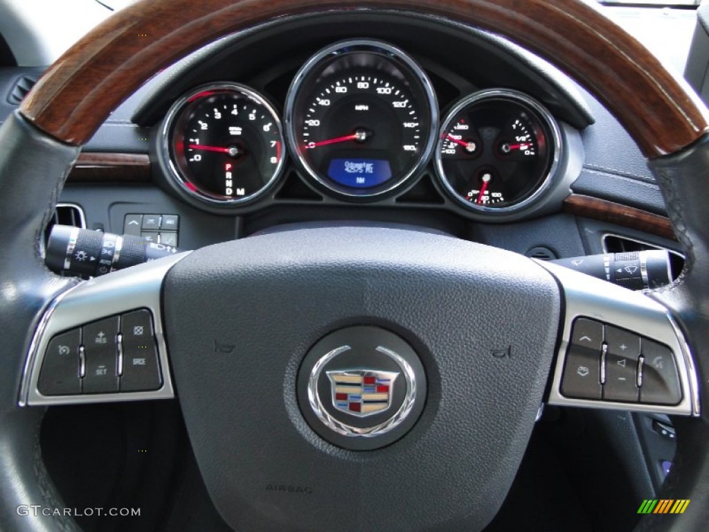 2008 Cadillac CTS 4 AWD Sedan Ebony Steering Wheel Photo #63198400