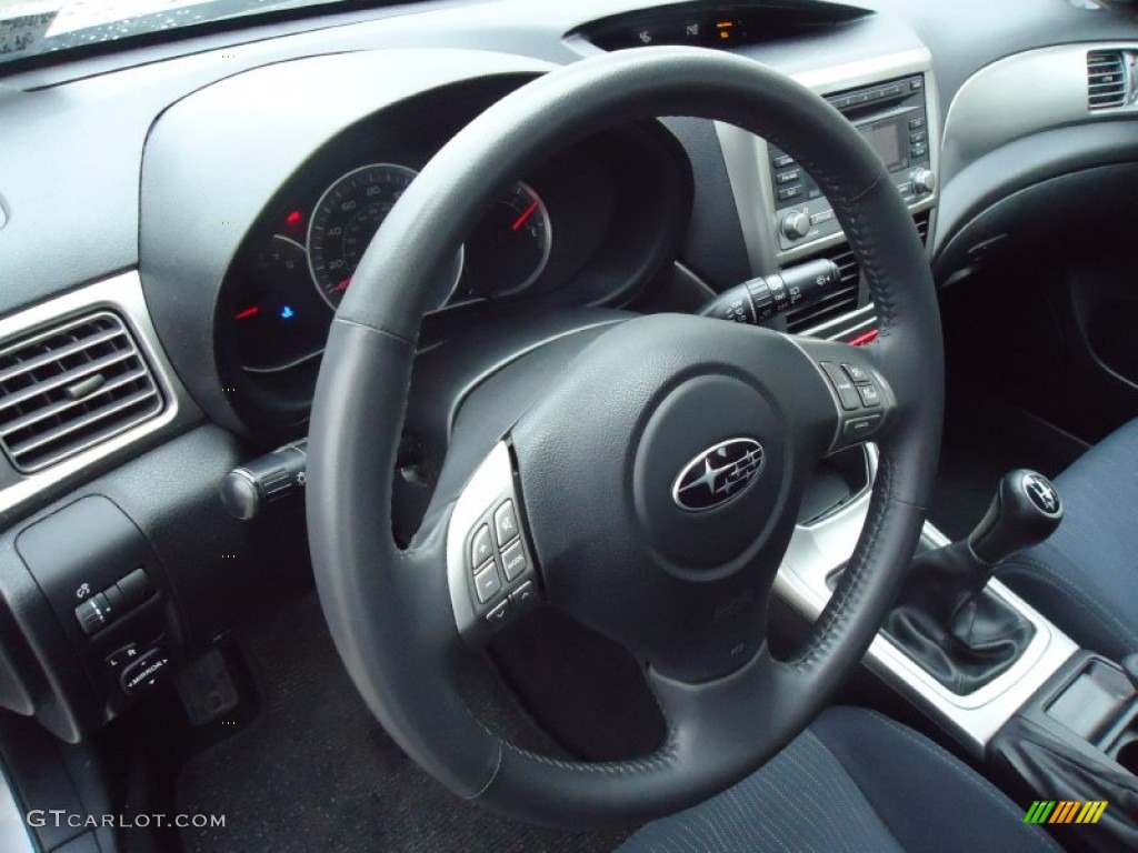 2009 Subaru Impreza Outback Sport Wagon Carbon Black Steering Wheel Photo #63198484