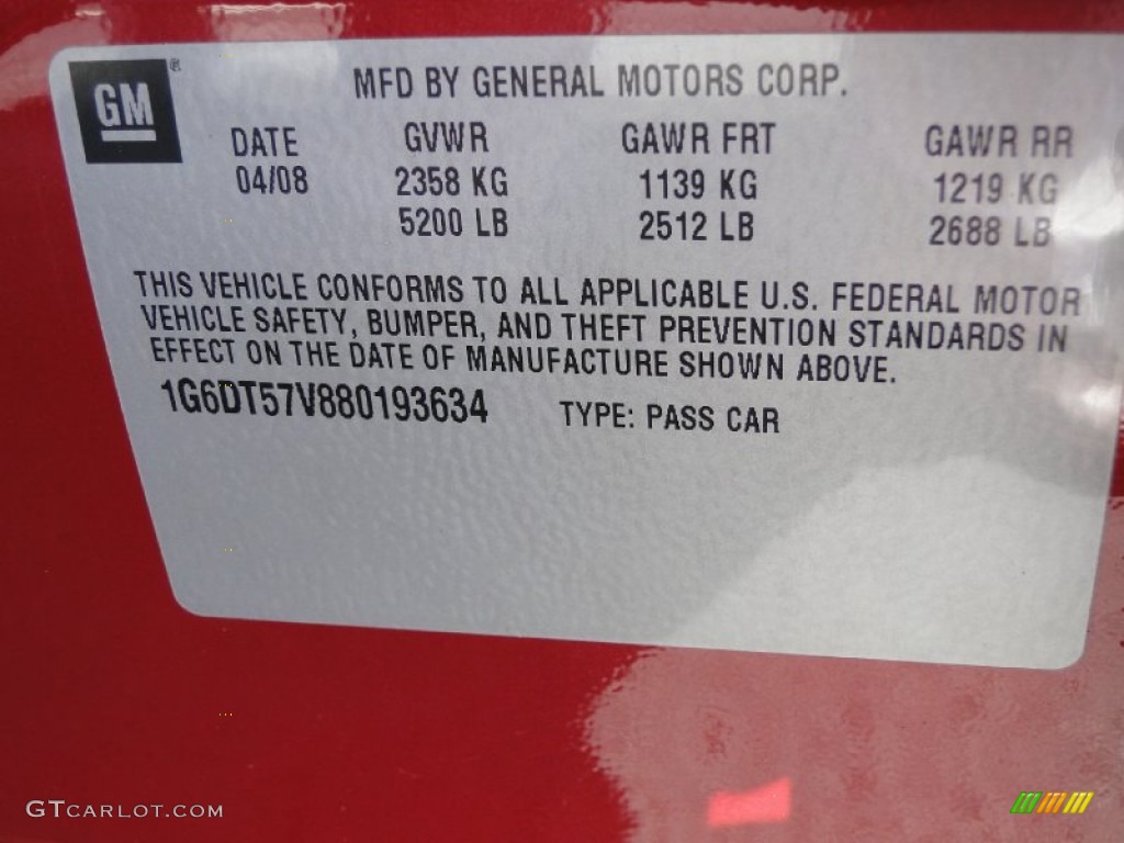 2008 Cadillac CTS 4 AWD Sedan Info Tag Photos