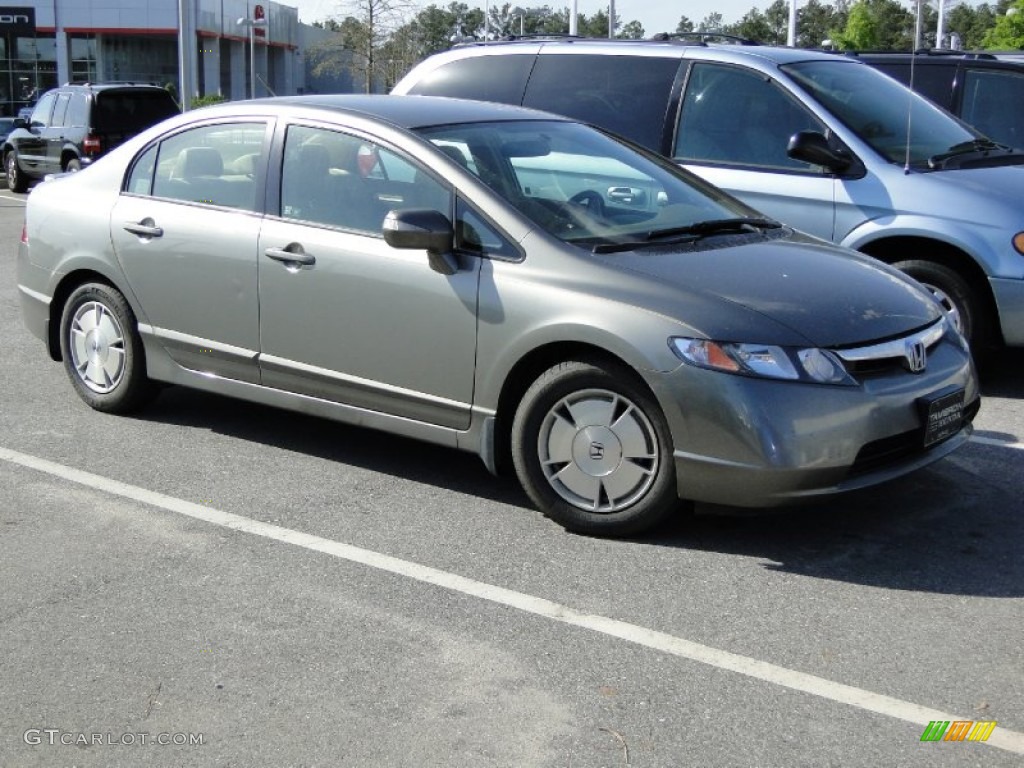 2007 Civic Hybrid Sedan - Galaxy Gray Metallic / Ivory photo #1