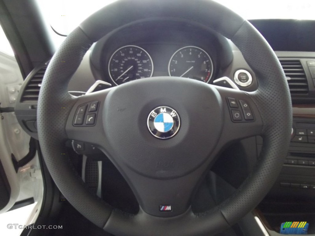 2012 BMW 1 Series 135i Convertible Taupe Steering Wheel Photo #63199639