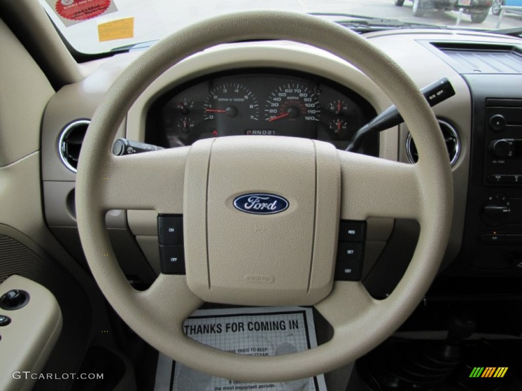 2007 Ford F150 XL SuperCab 4x4 Tan Steering Wheel Photo #63201871