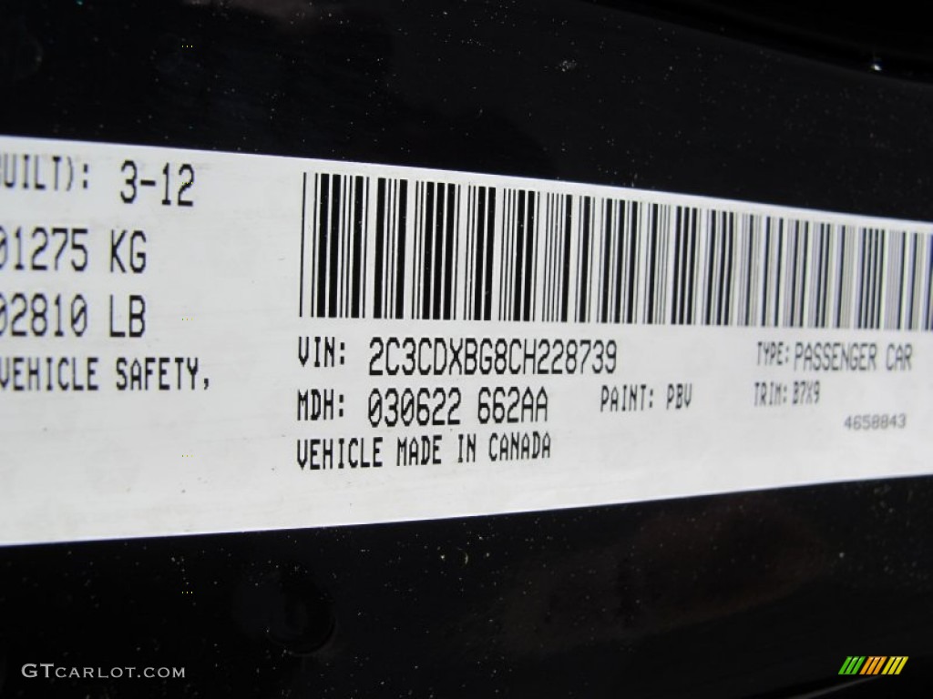 2012 Charger Color Code PBV for Blackberry Pearl Photo #63203069