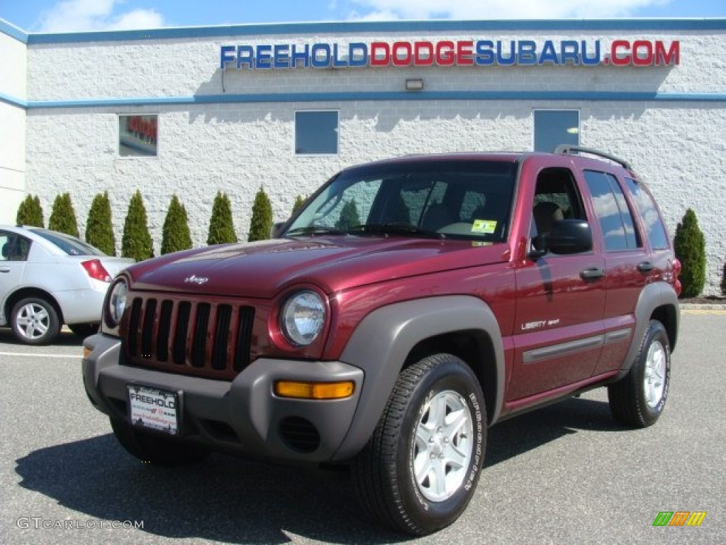 2003 Liberty Sport 4x4 - Dark Garnet Red Pearl / Dark Slate Gray photo #1