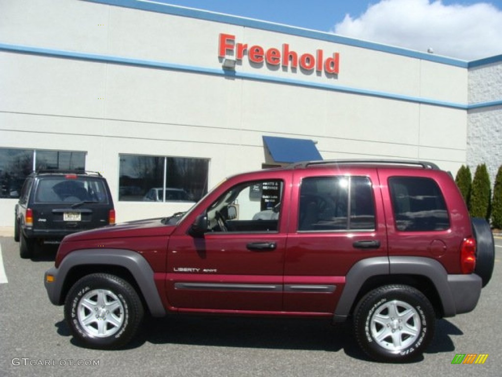2003 Liberty Sport 4x4 - Dark Garnet Red Pearl / Dark Slate Gray photo #3