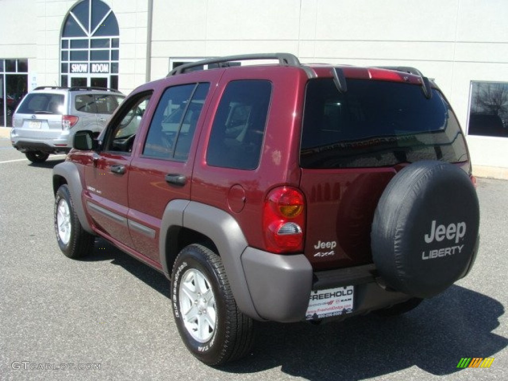 2003 Liberty Sport 4x4 - Dark Garnet Red Pearl / Dark Slate Gray photo #4