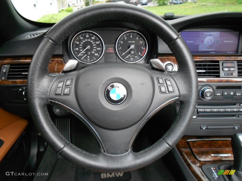 2008 BMW 3 Series 328i Convertible Saddle Brown/Black Steering Wheel Photo #63210255