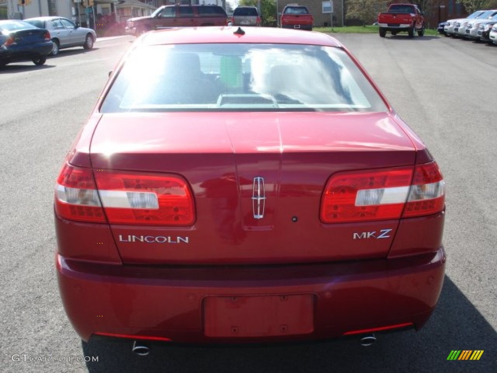 2008 MKZ Sedan - Vivid Red Metallic / Dark Charcoal photo #5