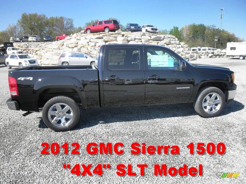 2012 Sierra 1500 SLT Crew Cab 4x4 - Onyx Black / Ebony photo #1