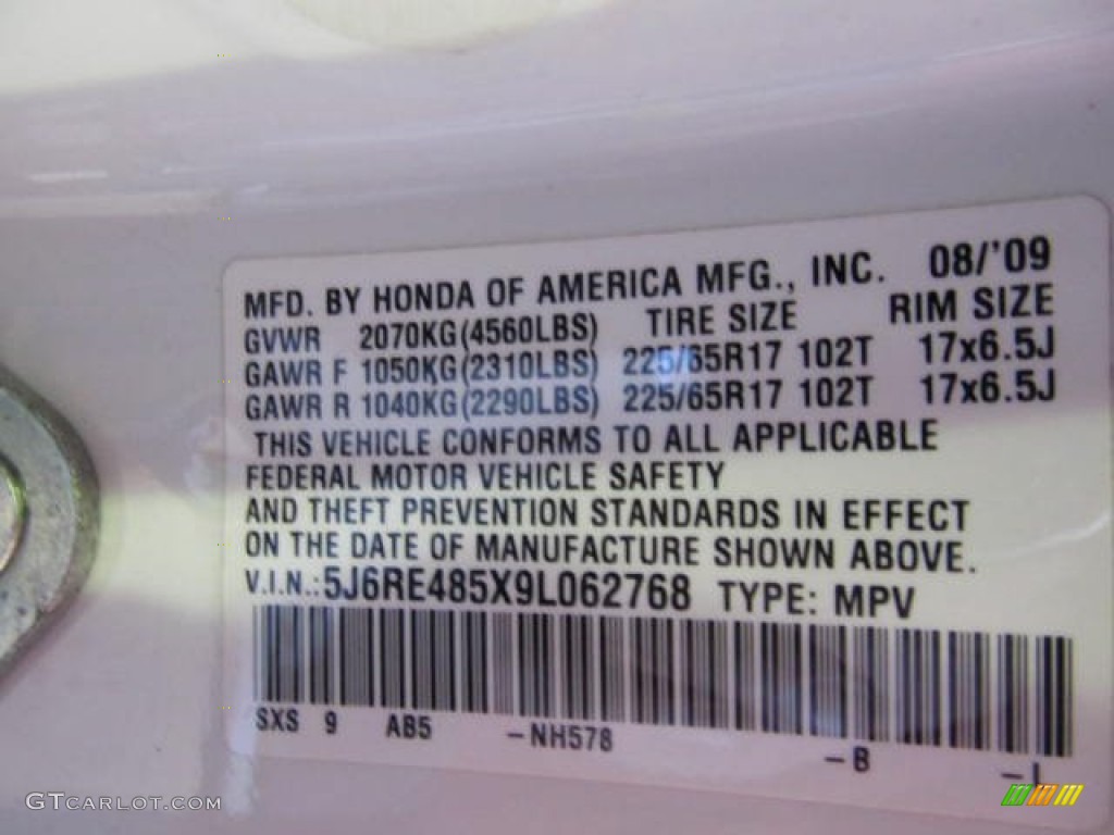 2009 CR-V EX 4WD - Taffeta White / Gray photo #14