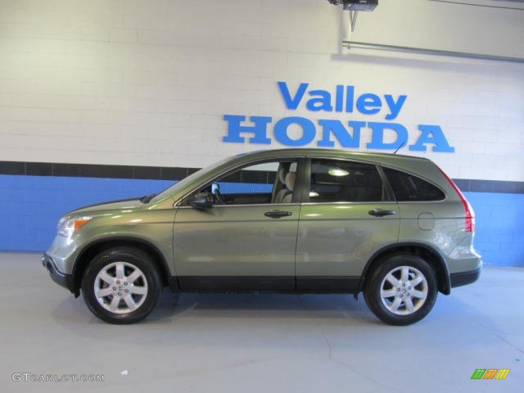 2009 CR-V EX 4WD - Green Tea Metallic / Ivory photo #2