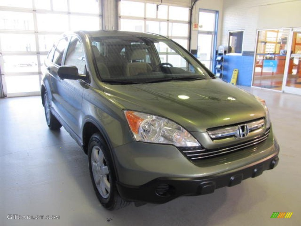 2009 CR-V EX 4WD - Green Tea Metallic / Ivory photo #4