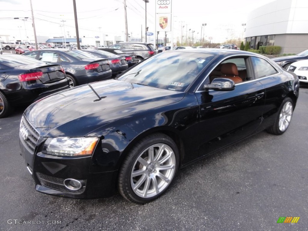 2011 A5 2.0T quattro Coupe - Brilliant Black / Cinnamon Brown photo #2