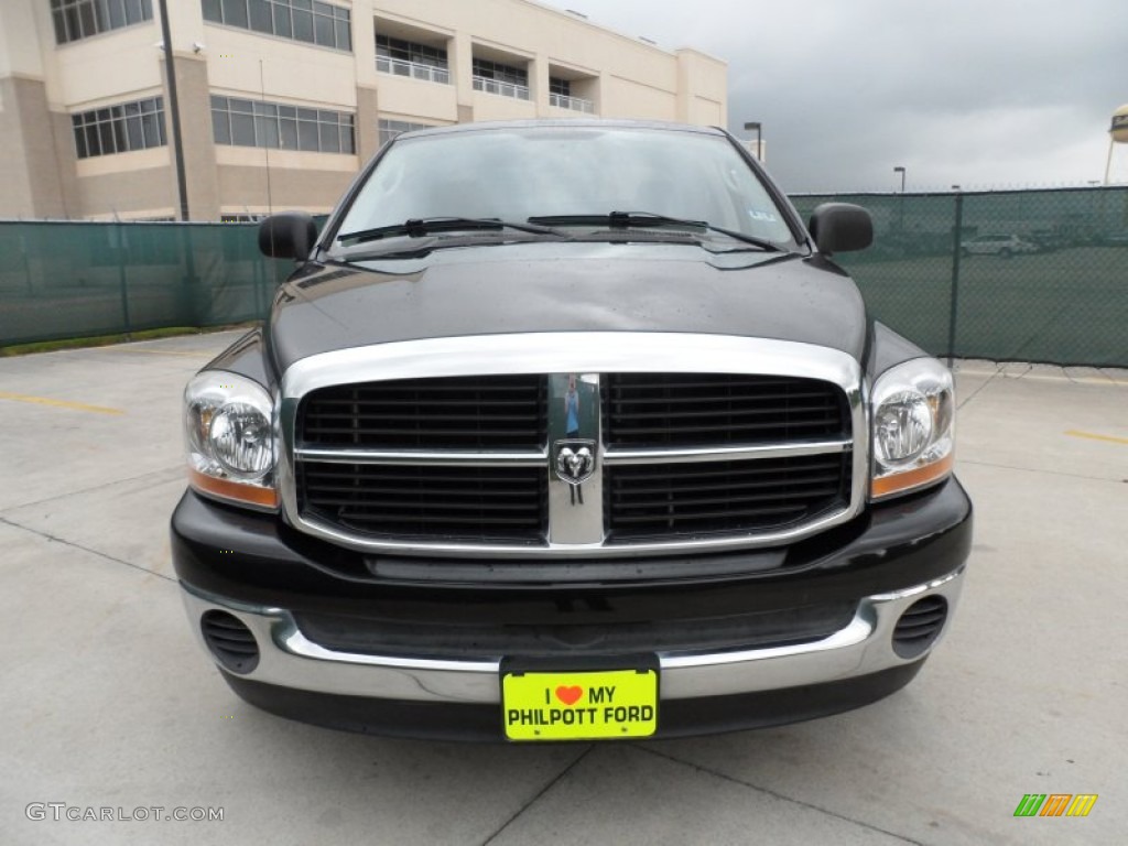 2006 Ram 1500 ST Quad Cab - Brilliant Black Crystal Pearl / Khaki Beige photo #8