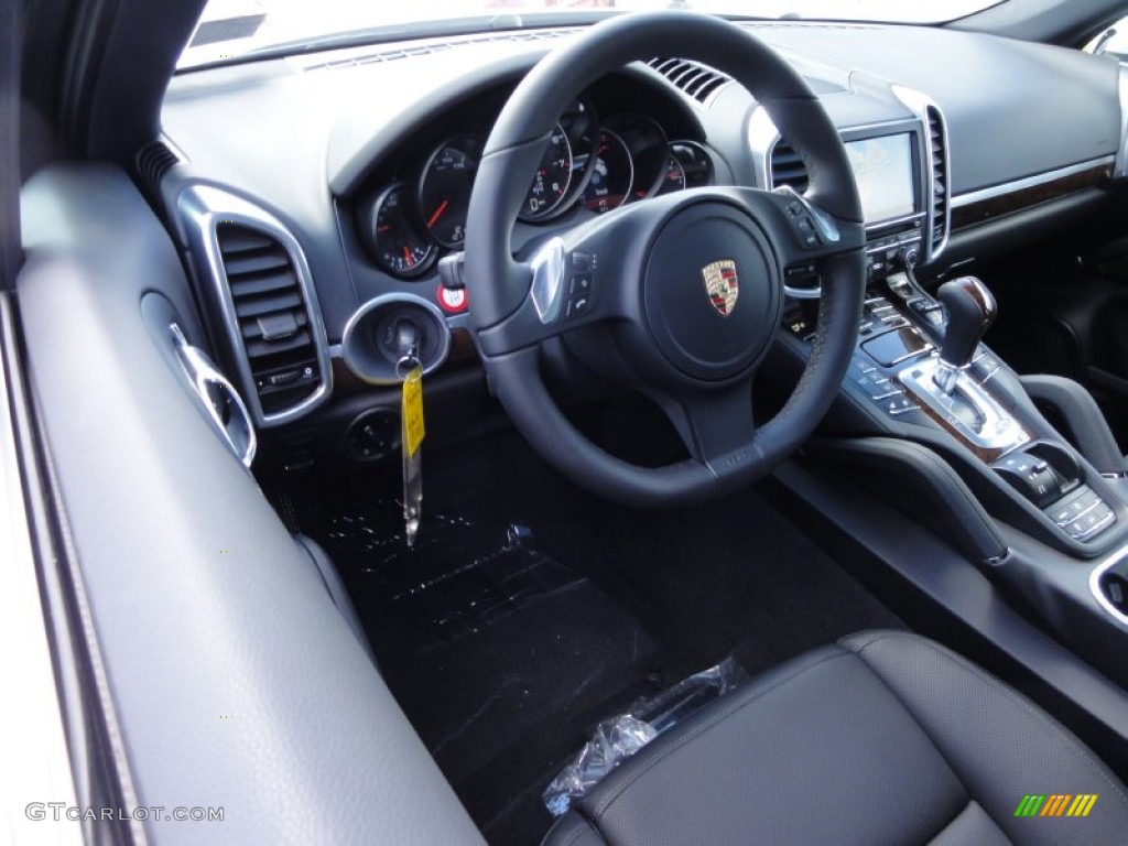 2012 Porsche Cayenne Standard Cayenne Model Black Steering Wheel Photo #63228738