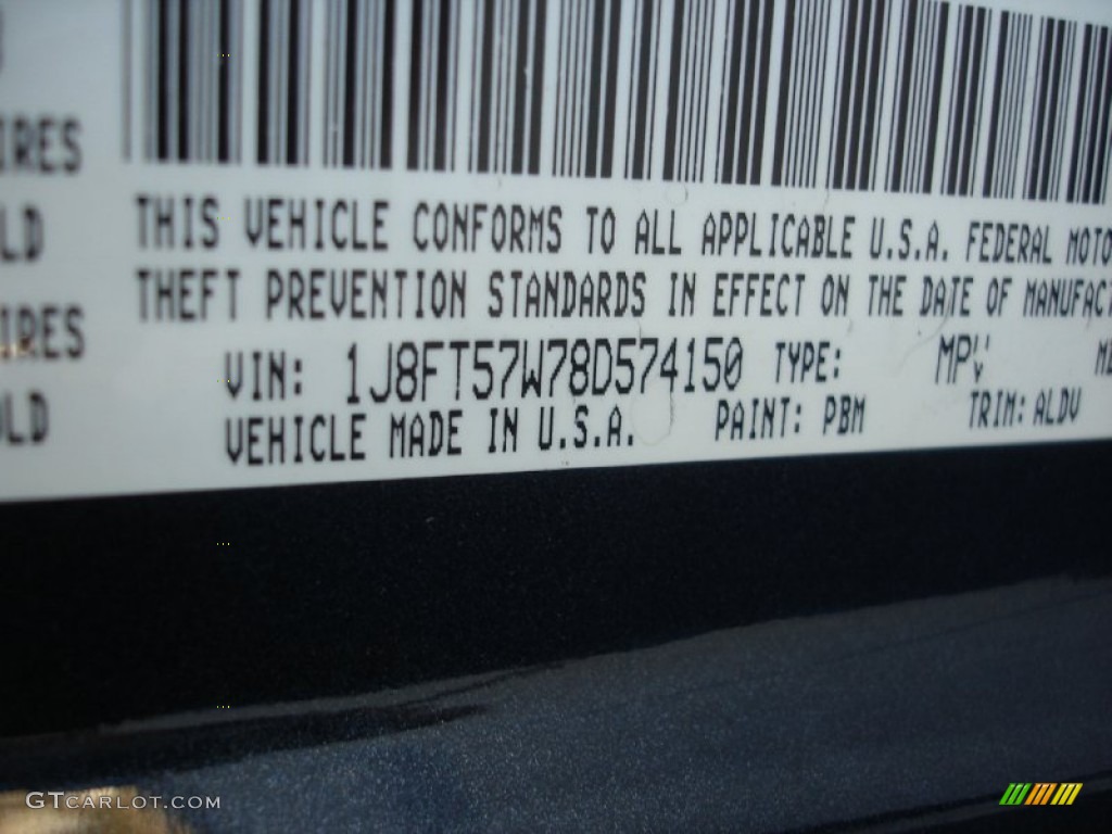2008 Compass Color Code PBM for Steel Blue Metallic Photo #63229236